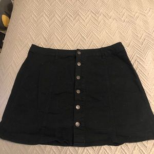 High waist button up skirt